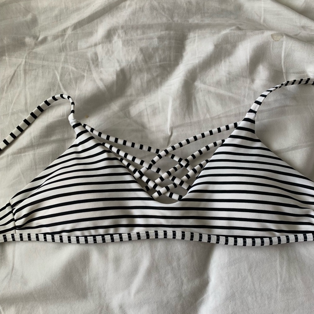 striped bikini top
